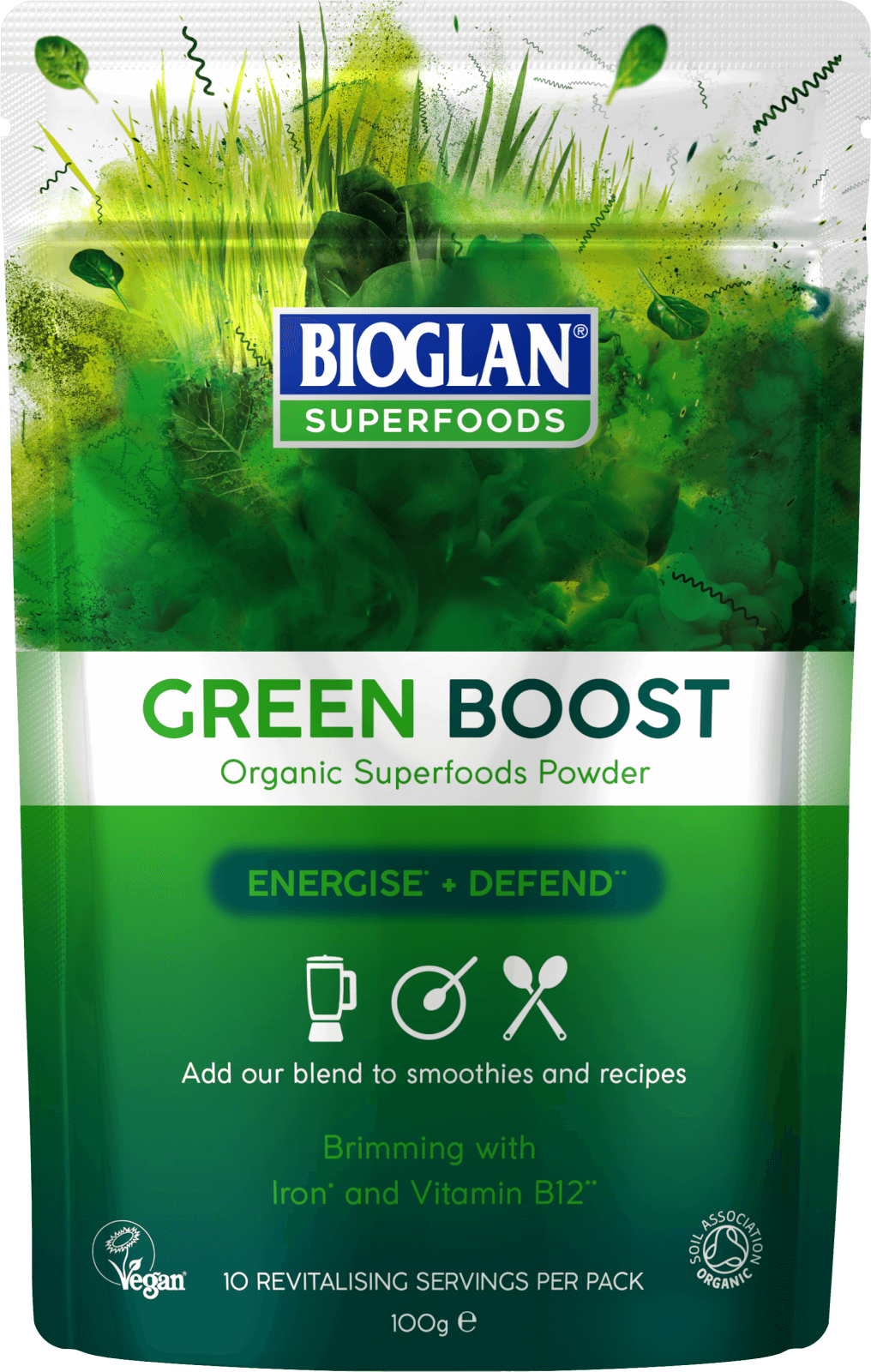 Bioglan Superfoods Supergreens Green Boost - 100g Image 1