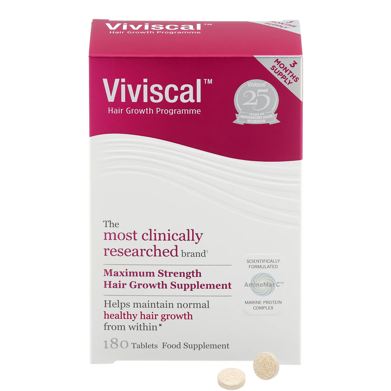 Viviscal Biotin and Zinc Hair Supplement Tablets for Women - 180 Tablets (3 Month Supply) Image 1