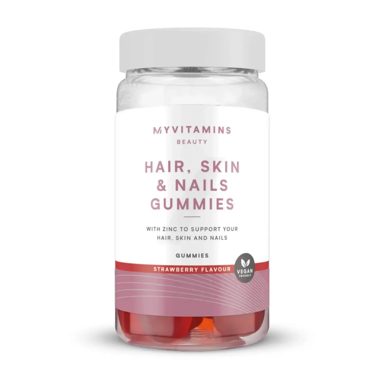 Hair, Skin & Nails Gummies (Vegan) - 60gummies - Strawberry Image 1