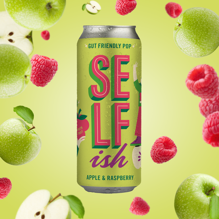 Selfish Gut Friendly Pop - Apple & Raspberry (12x330ml Cans)