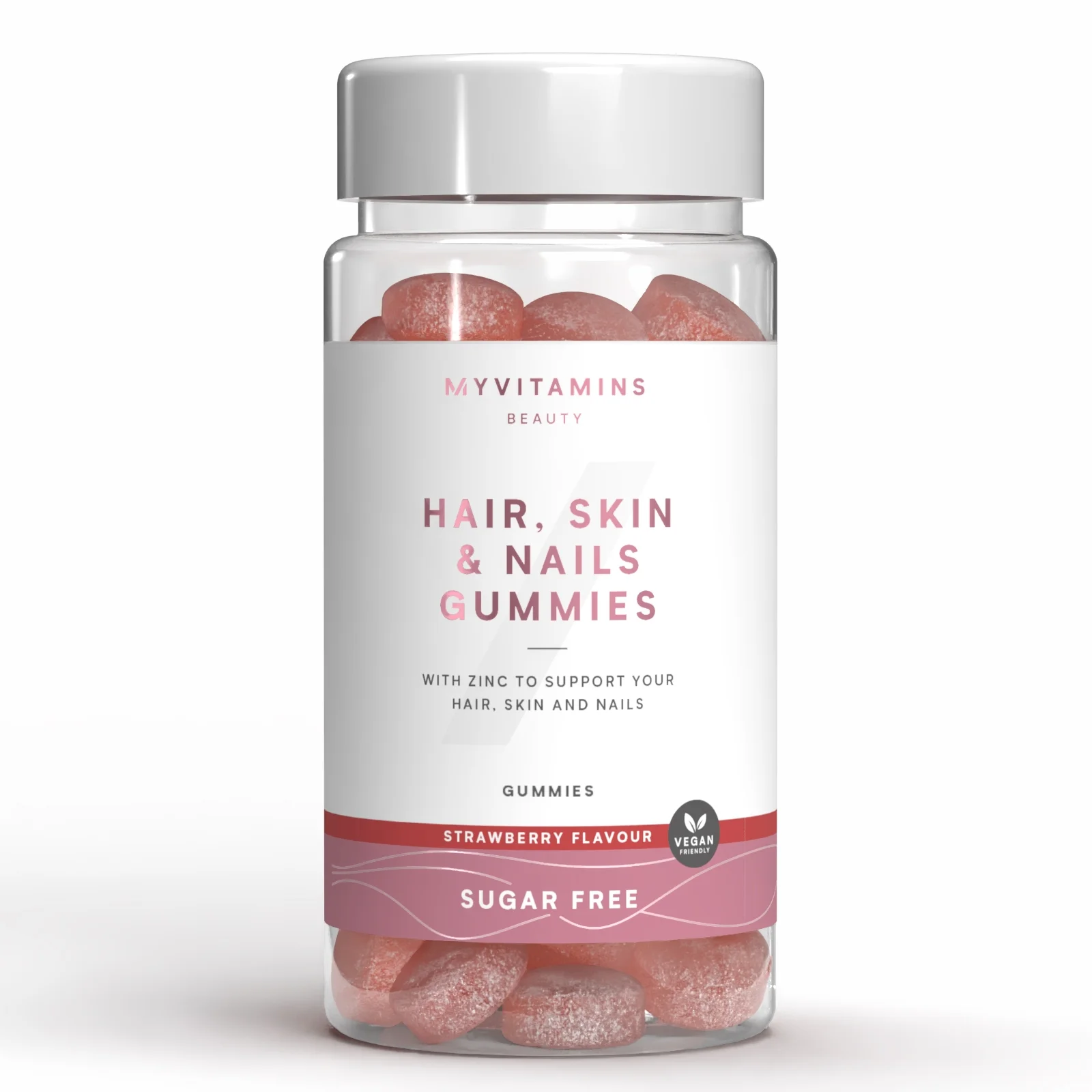 Sugar-Free Hair, Skin, & Nails Gummies - 60gummies - Sugar Free Strawberry Image 1