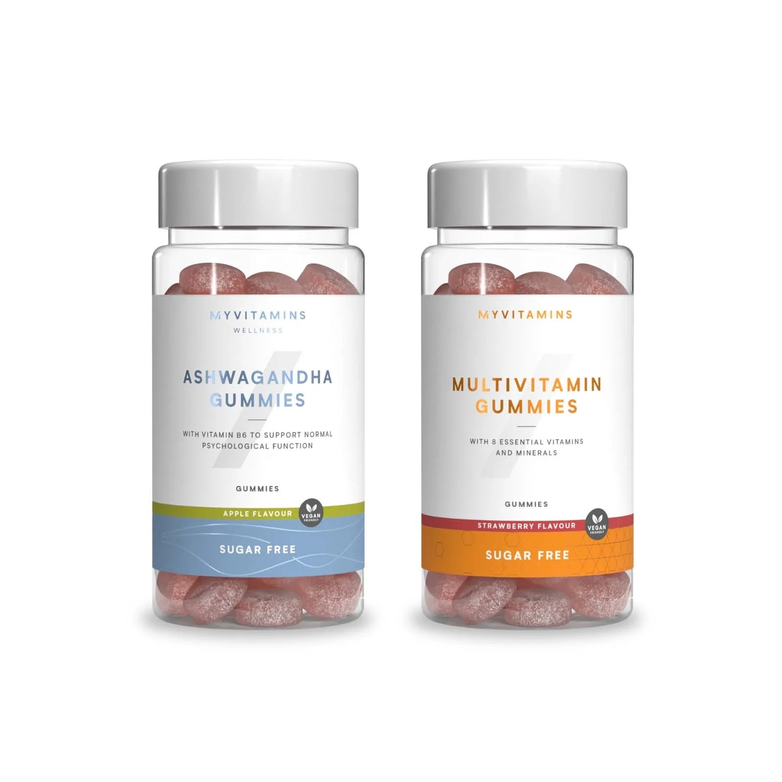 Sugar Free Gummies Bundle - Sugar Free Ashwagandha Gummies, Apple - Sugar Free Multivitamin, Strawberry Image 1