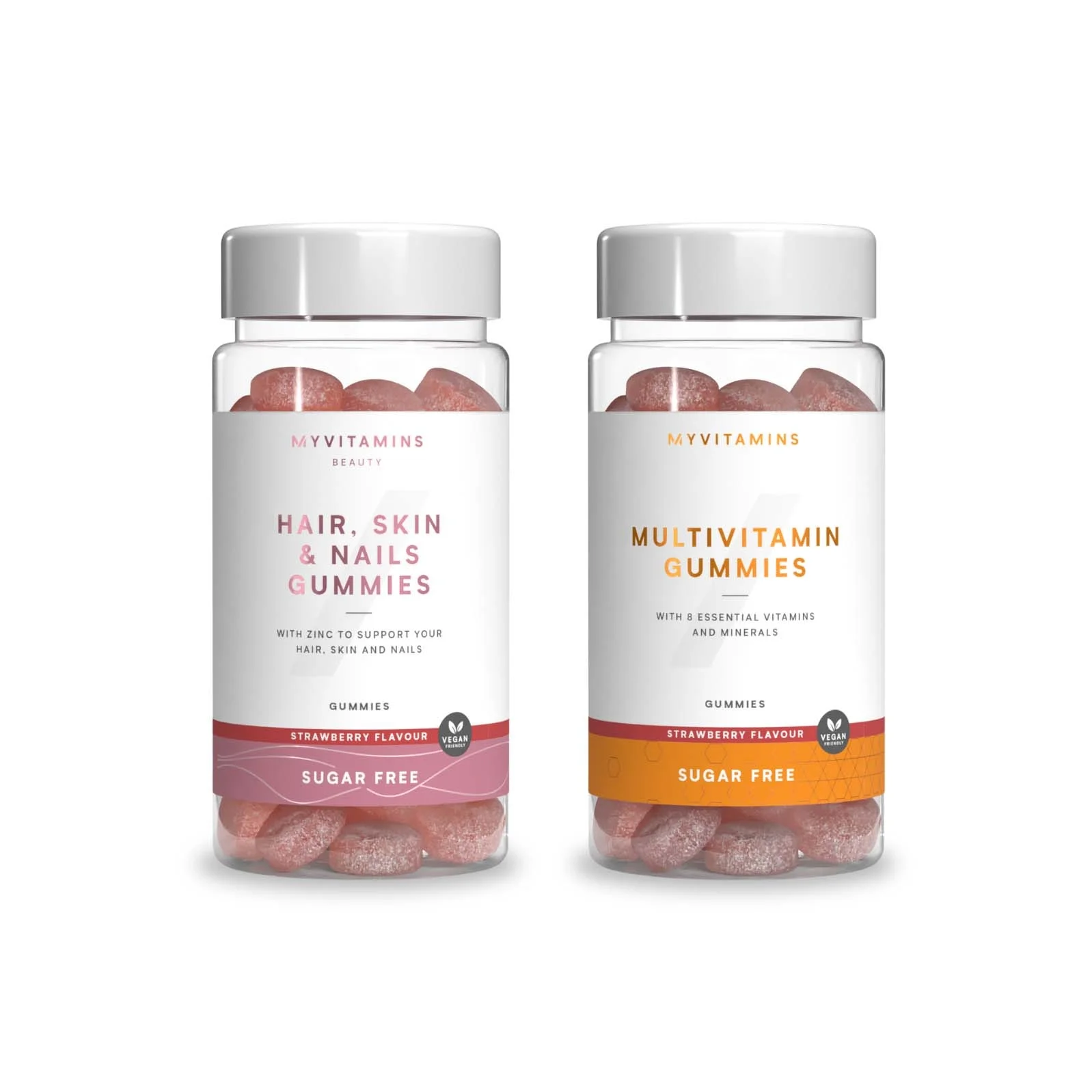 Sugar Free Gummies Bundle - Sugar Free Multivitamin, Strawberry - Sugar Free Hair, Skin & Nails, Strawberry Image 1